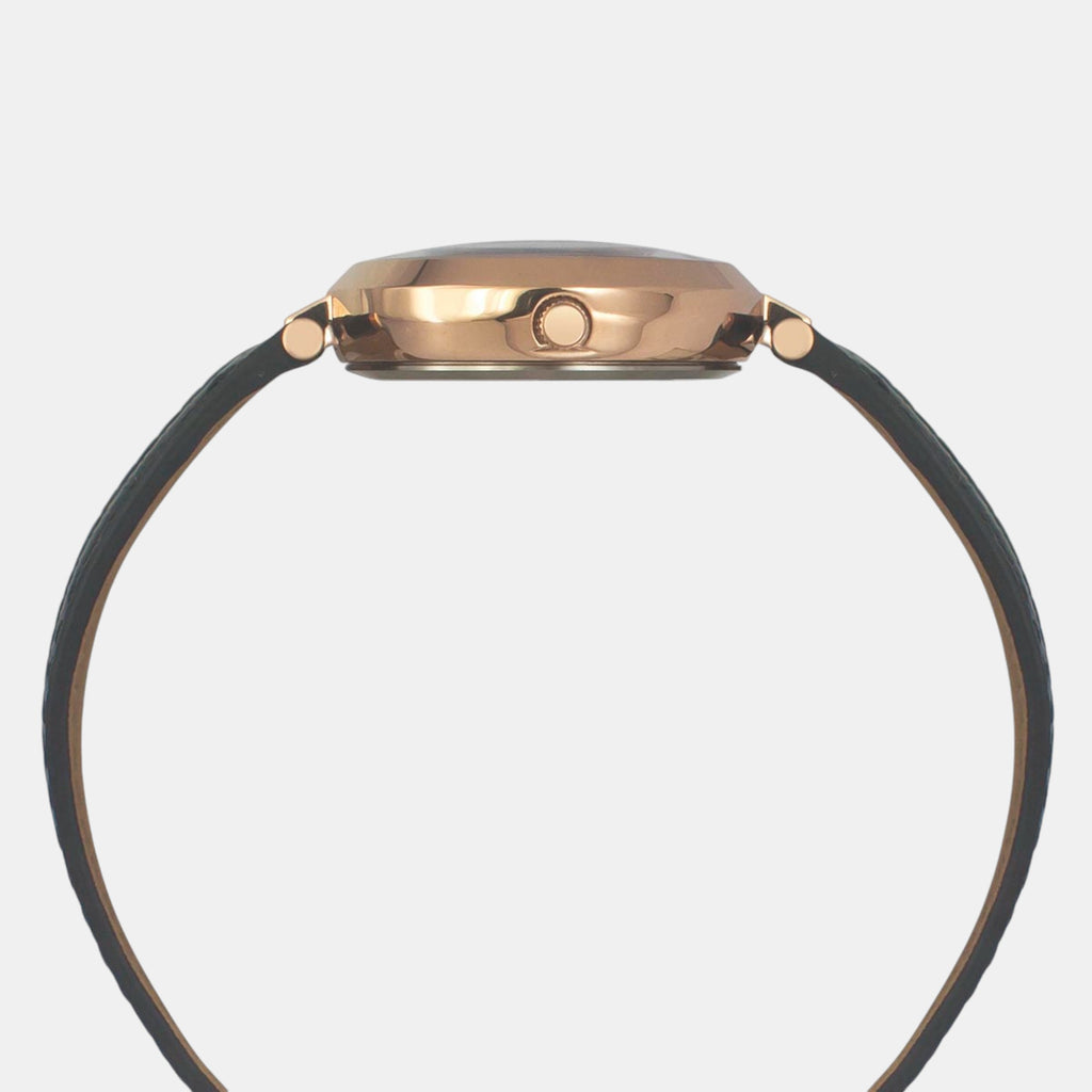 Fashion Women Quartz Black Dial Analog Leather Watch TWEL19203