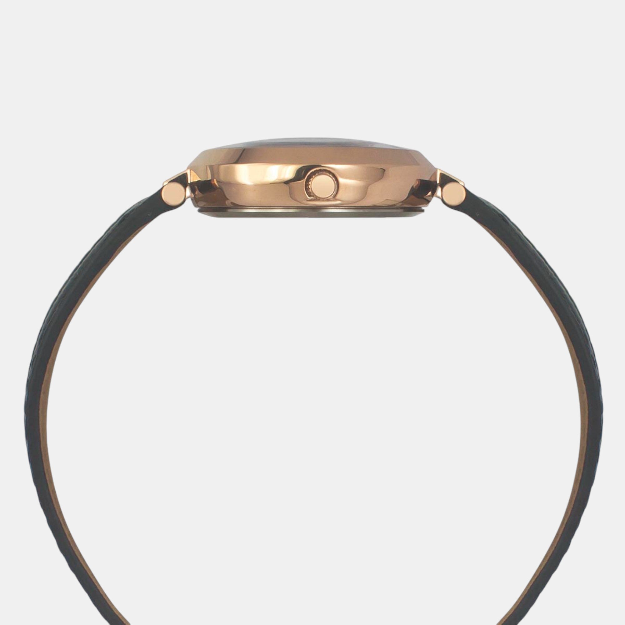 Fashion Women Quartz Black Dial Analog Leather Watch TWEL19203