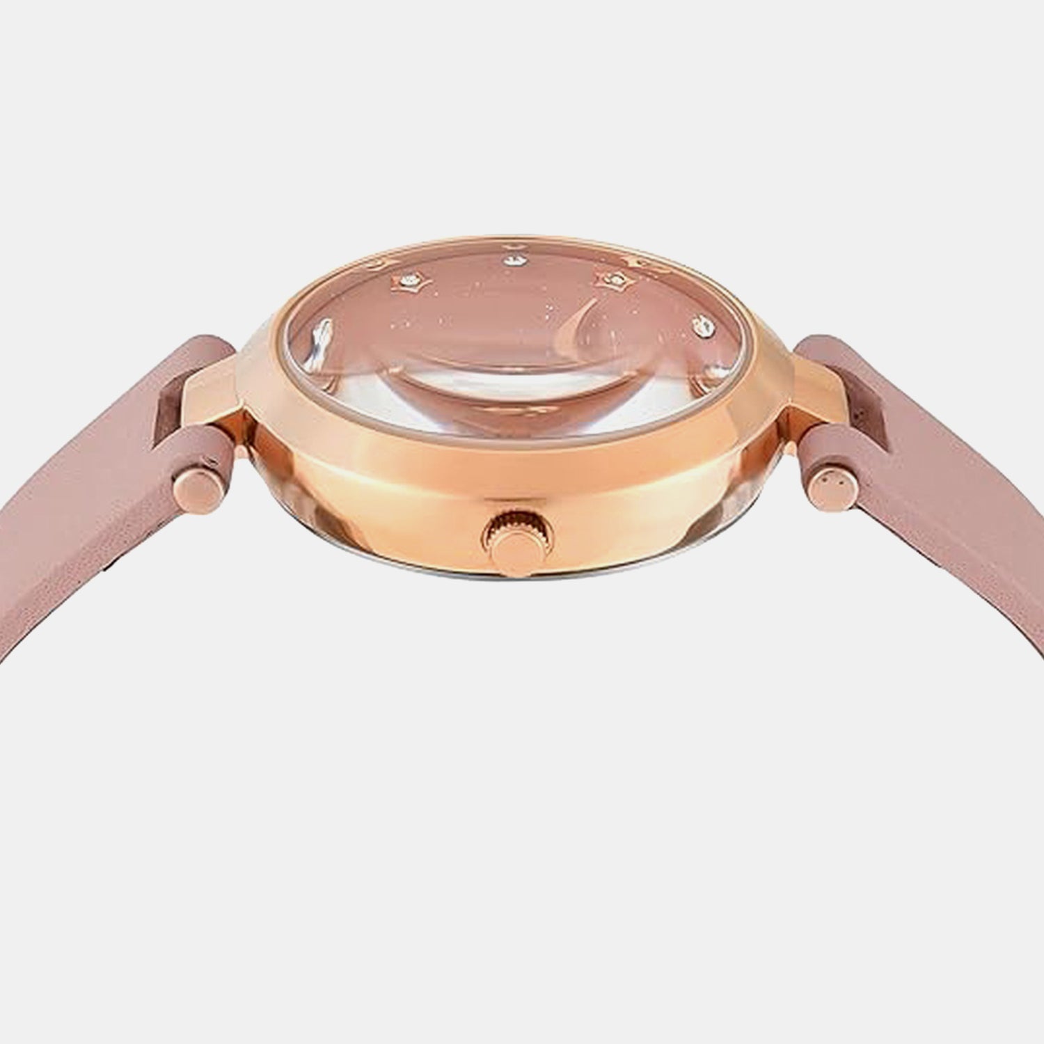 Fashion Women Quartz Pink Dial Analog Leather Watch TWEL19204