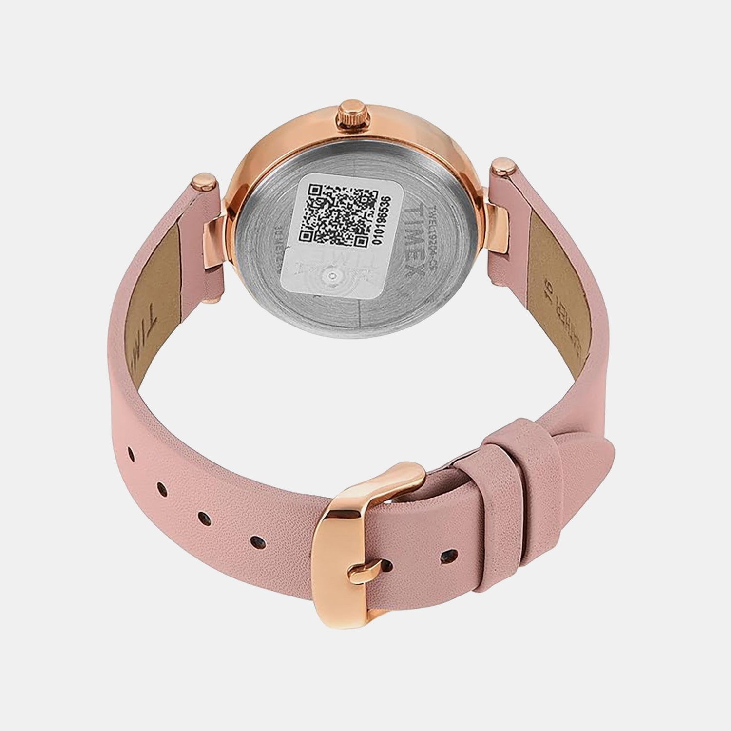 Fashion Women Quartz Pink Dial Analog Leather Watch TWEL19204