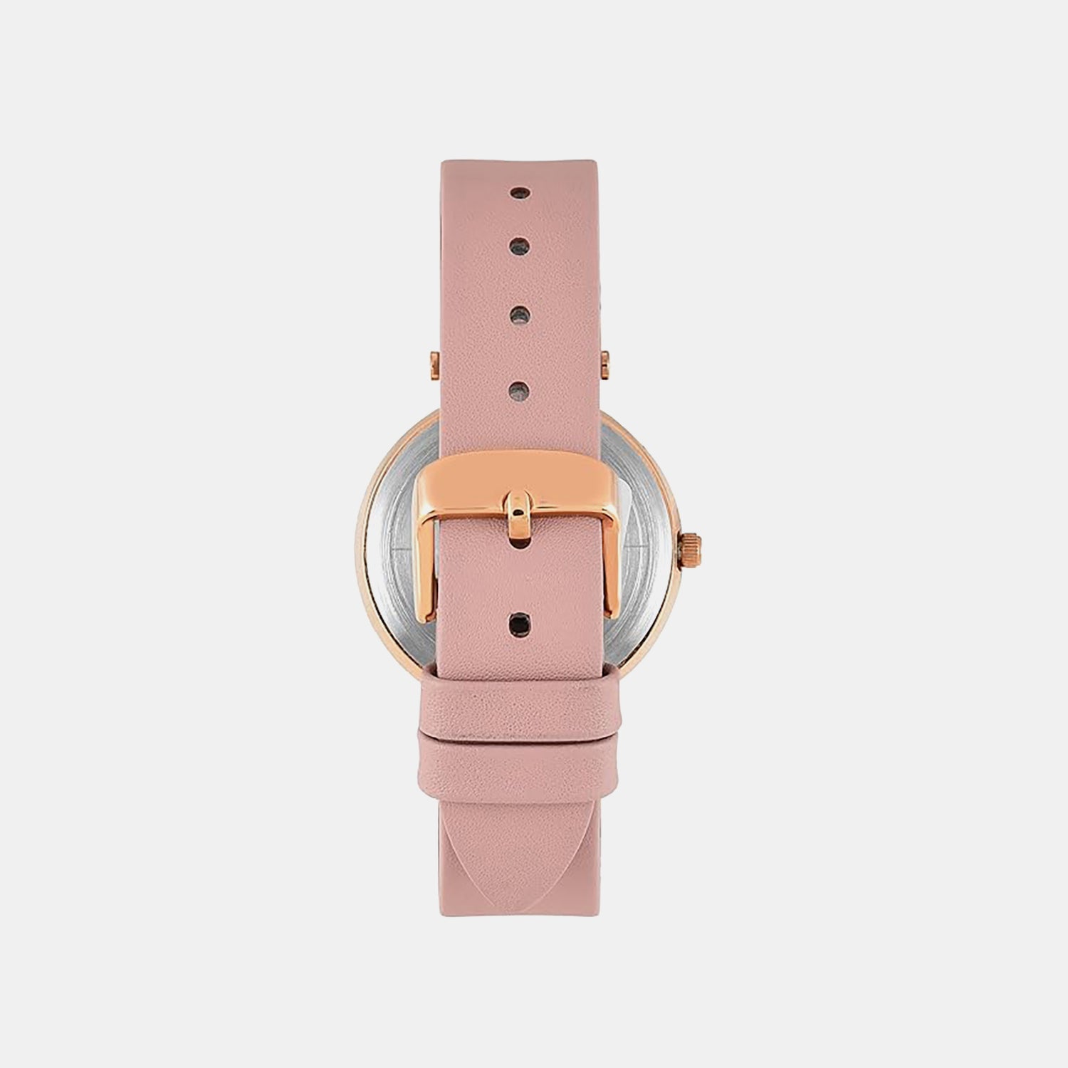 Fashion Women Quartz Pink Dial Analog Leather Watch TWEL19204