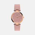 Fashion Women Quartz Pink Dial Analog Leather Watch TWEL19204