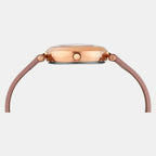 Fashion Women Quartz Pink Dial Analog Leather Watch TWEL19204