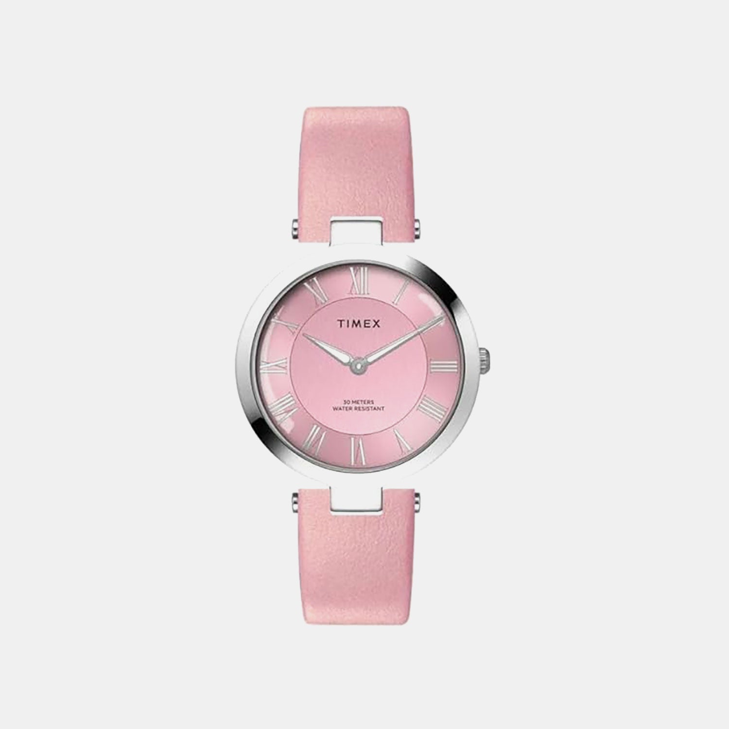 Fashion Women Quartz Pink Dial Analog Leather Watch TWEL19208