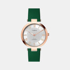 Fashion Women Quartz Silver Dial Analog Leather Watch TWEL19209