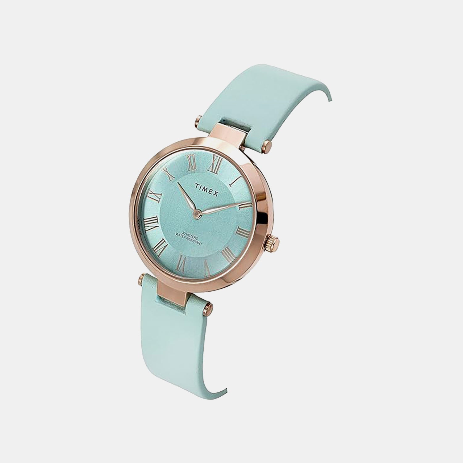 Fashion Women Quartz Blue Dial Analog Leather Watch TWEL19210