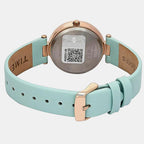 Fashion Women Quartz Blue Dial Analog Leather Watch TWEL19210