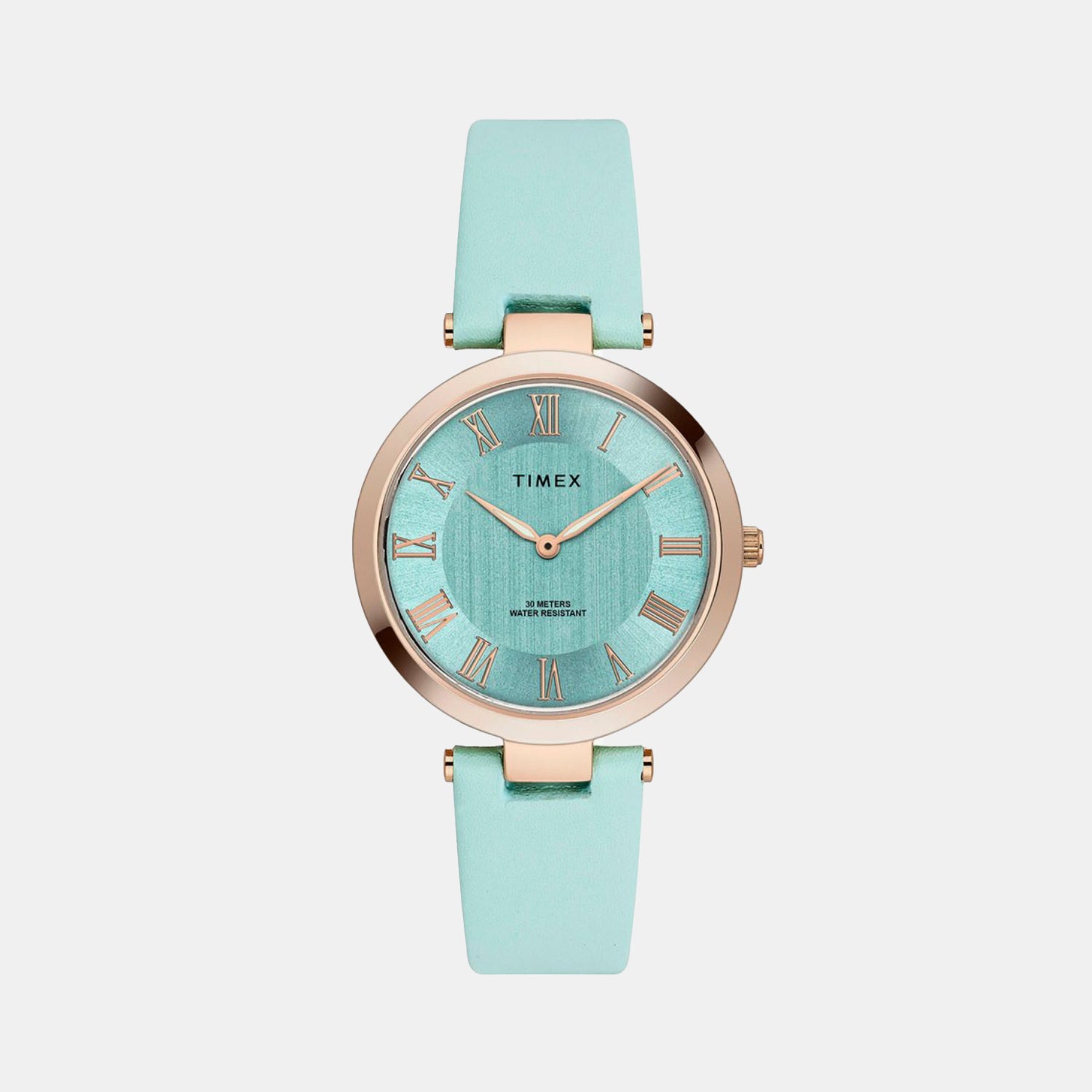 Fashion Women Quartz Blue Dial Analog Leather Watch TWEL19210