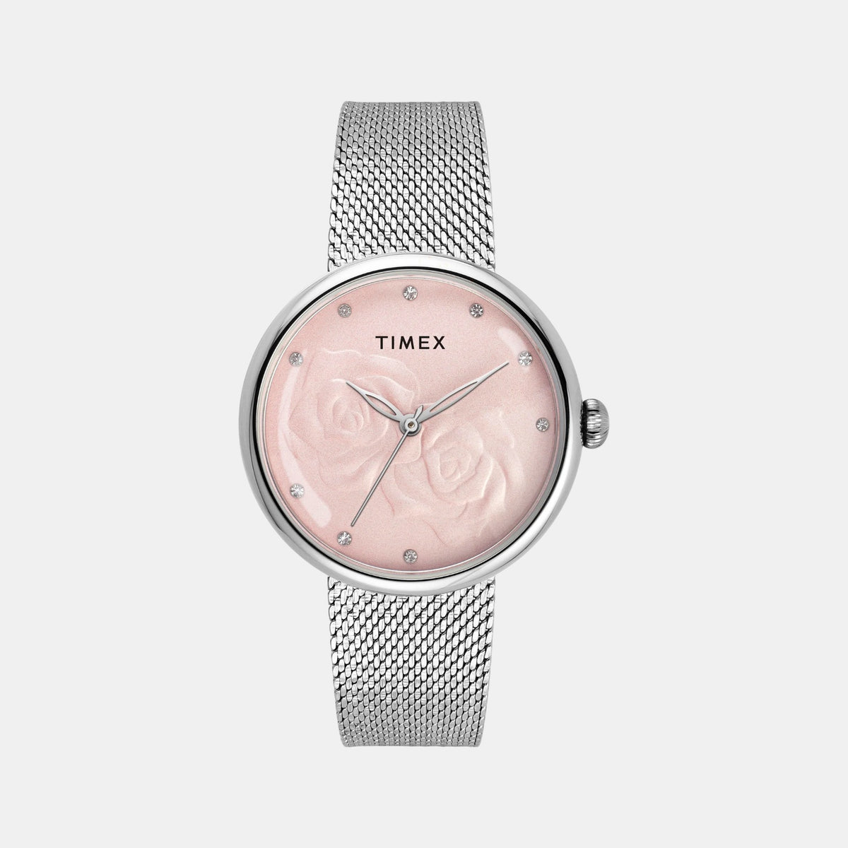 Trendline Women Quartz Pink Dial Analog Mesh Watch TWEL19300