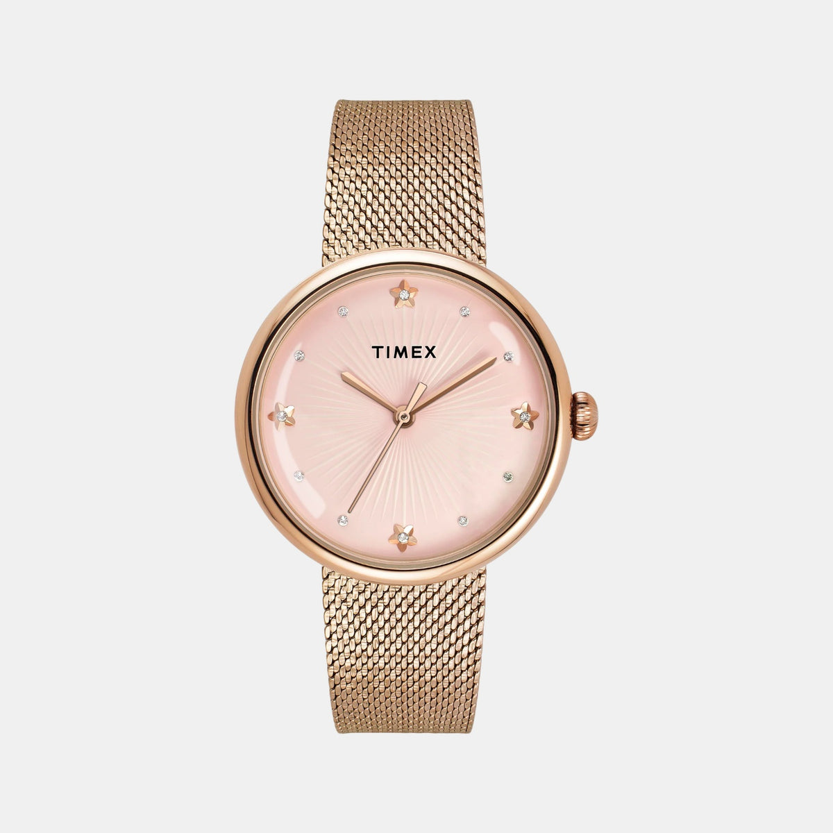 Trendline Women Quartz Pink Dial Analog Mesh Watch TWEL19304