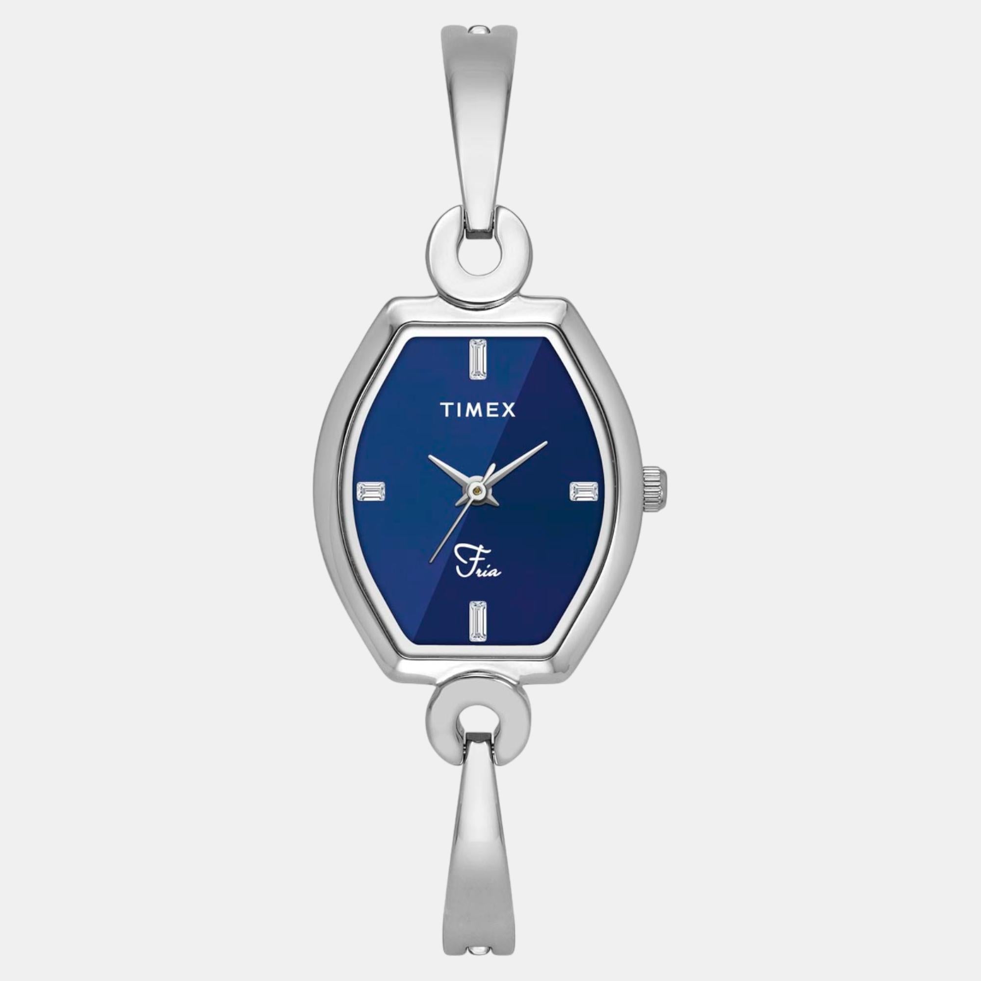 Fria Women Quartz Blue Dial Analog Brass Watch TWEL19700