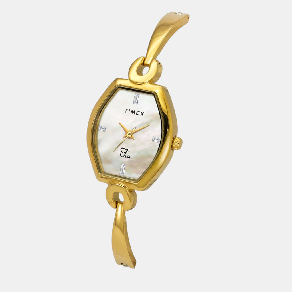 Fria Women Quartz Mother Of Pearl Dial Analog Brass Watch TWEL19701