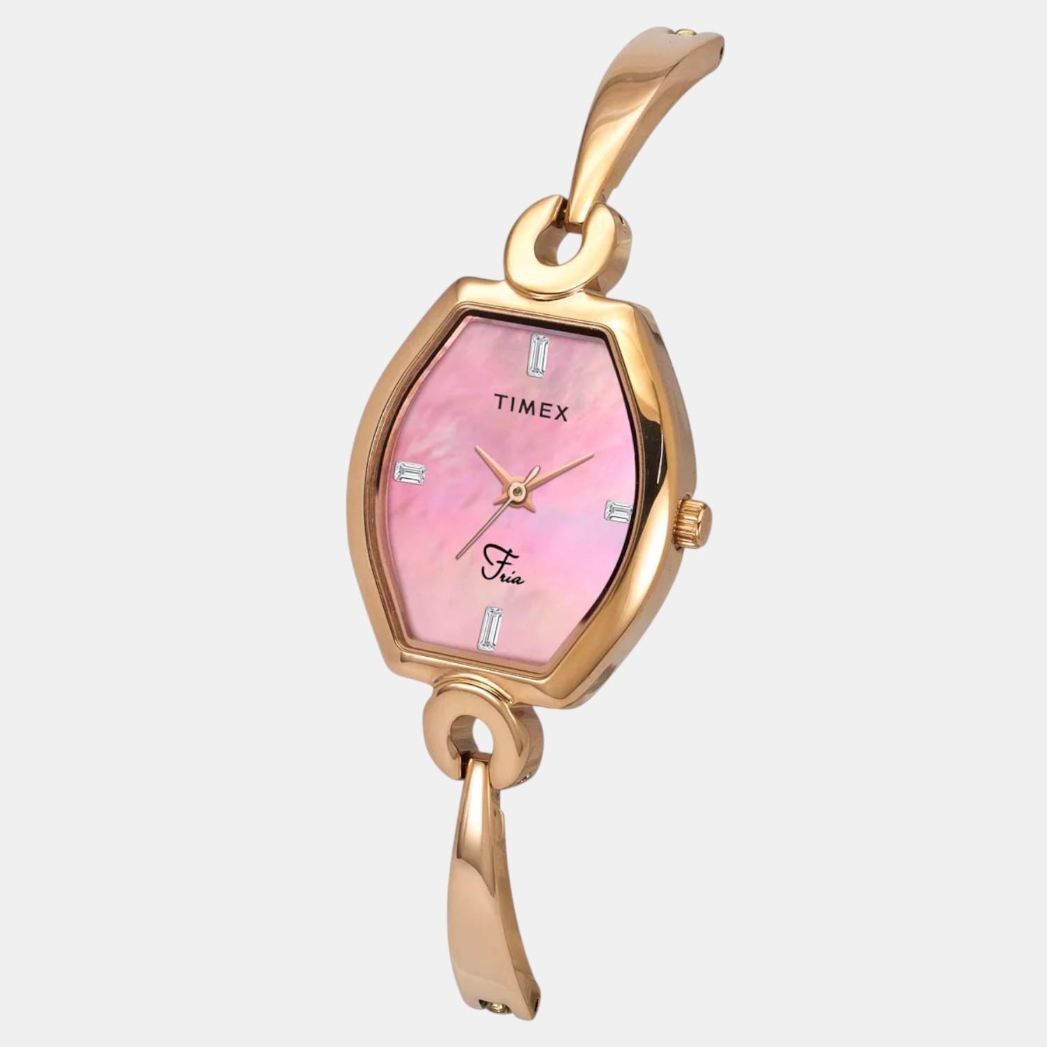 Fria Women Quartz Mother Of Pearl Dial Analog Brass Watch TWEL19702