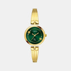 Fria Women Quartz Green Dial Analog Brass Watch TWEL19801