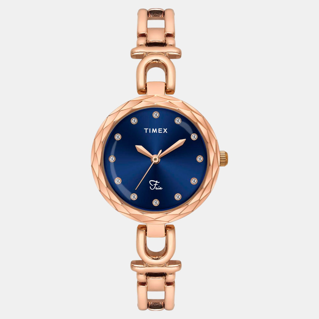 Fria Women Quartz Blue Dial Analog Brass Watch TWEL19901