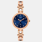 Fria Women Quartz Blue Dial Analog Brass Watch TWEL19901