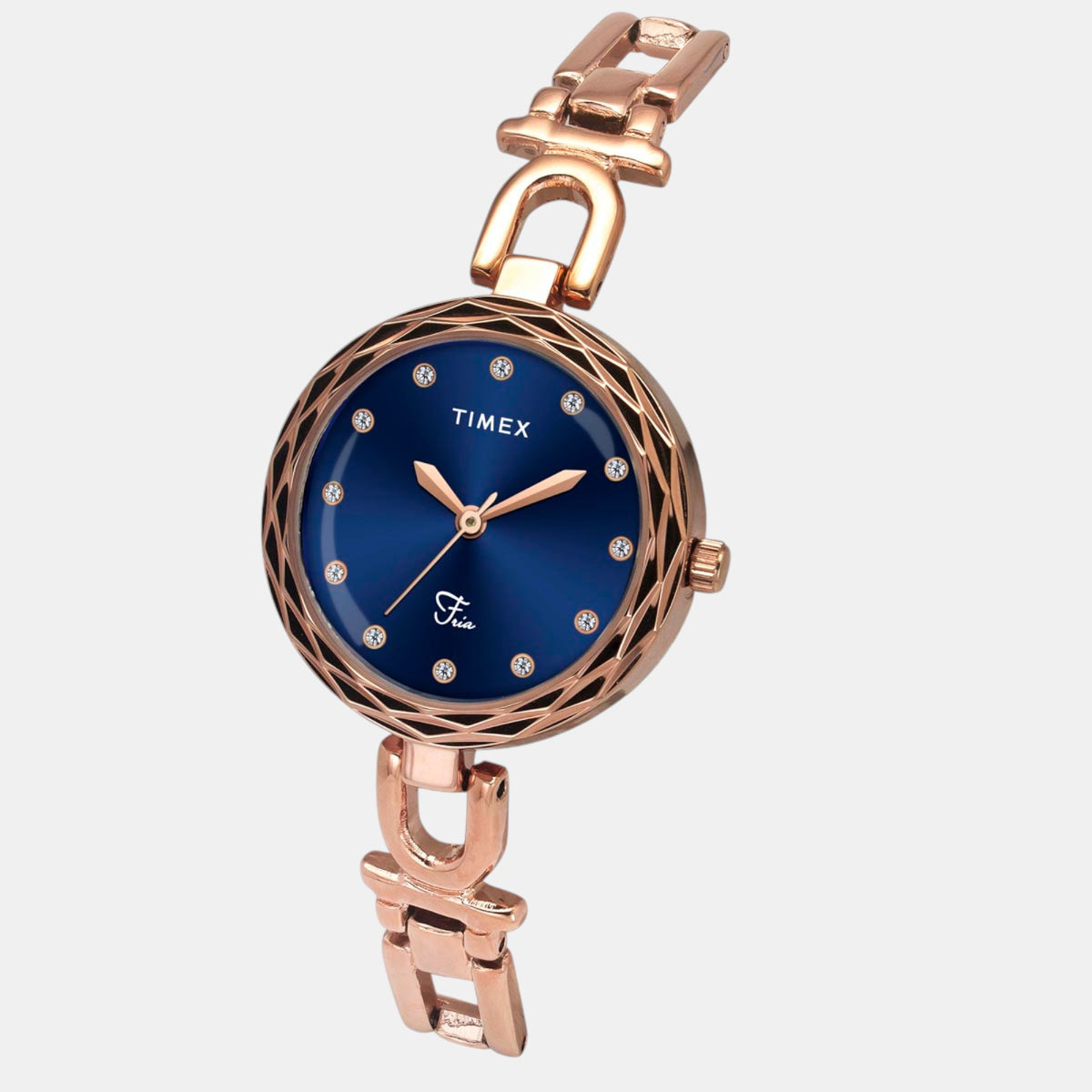 Fria Women Quartz Blue Dial Analog Brass Watch TWEL19901