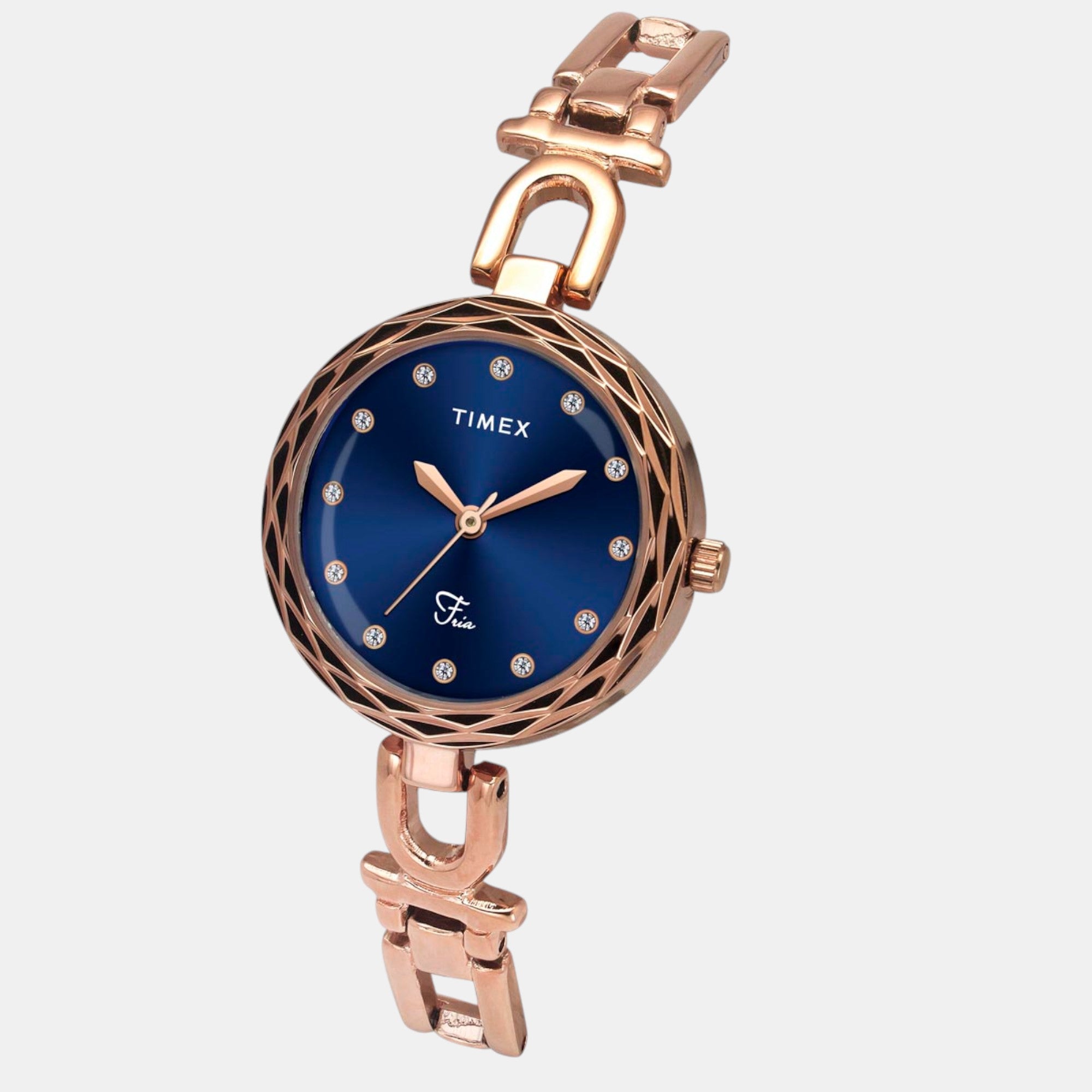 Fria Women Quartz Blue Dial Analog Brass Watch TWEL19901