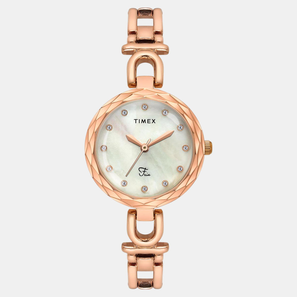 Fria Women Quartz Mother Of Pearl Dial Analog Brass Watch TWEL19902