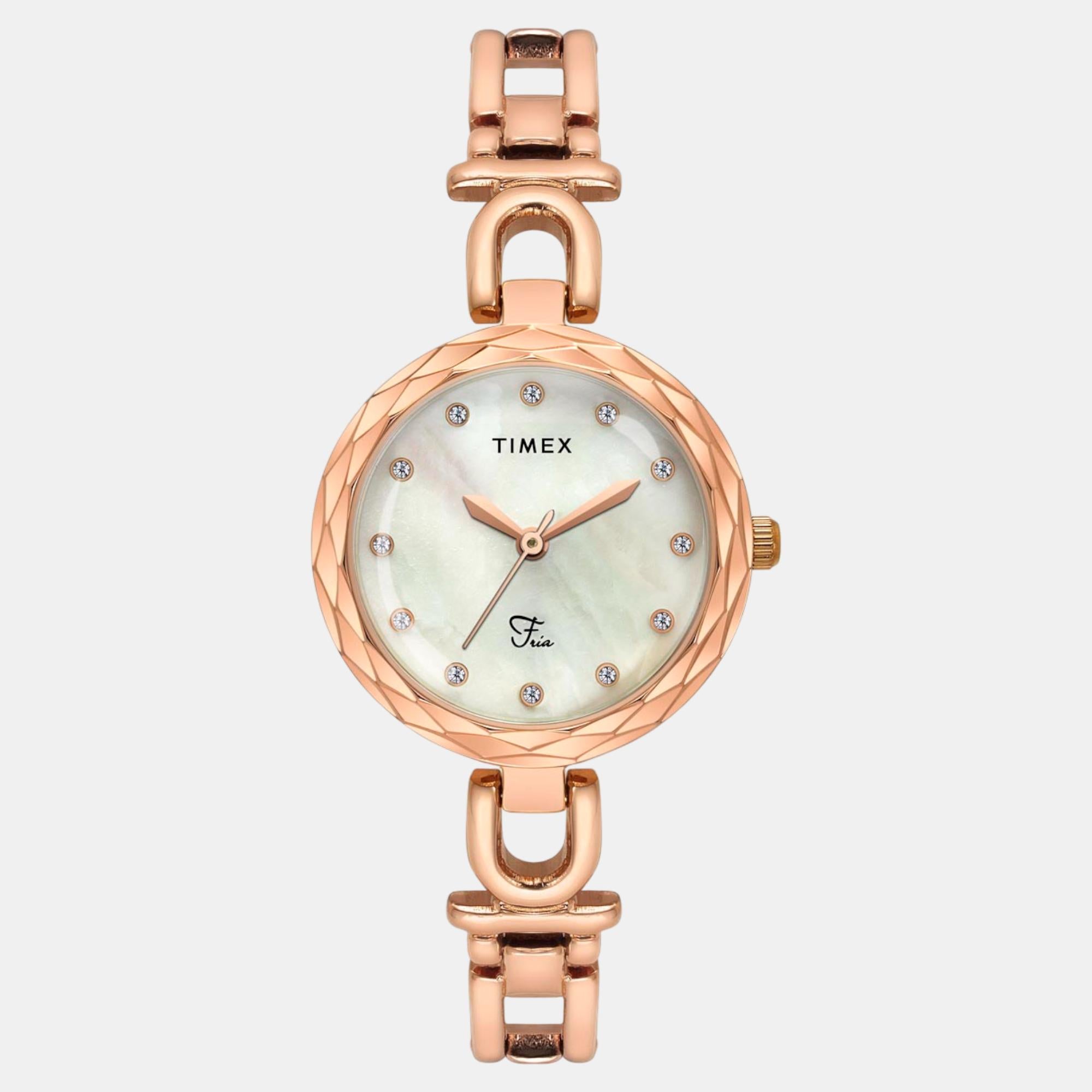 Fria Women Quartz Mother Of Pearl Dial Analog Brass Watch TWEL19902