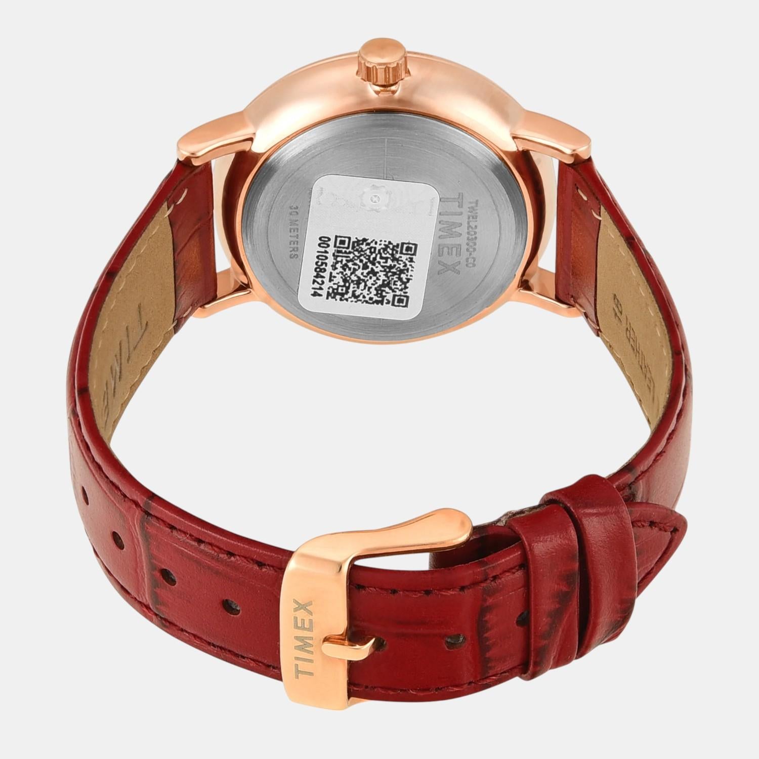 Fashion Women Quartz Black Dial Multi-Function Leather Watch TWEL20300