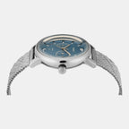 Fashion Women Quartz Blue Dial Multi-Function Stainless Steel Watch TWEL20301