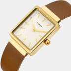 Fashion Women Quartz White Dial Analog Leather Watch TWEL20700