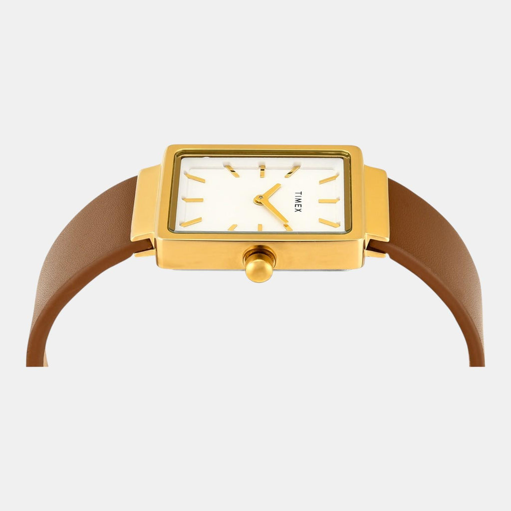 Fashion Women Quartz White Dial Analog Leather Watch TWEL20700