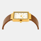 Fashion Women Quartz White Dial Analog Leather Watch TWEL20700