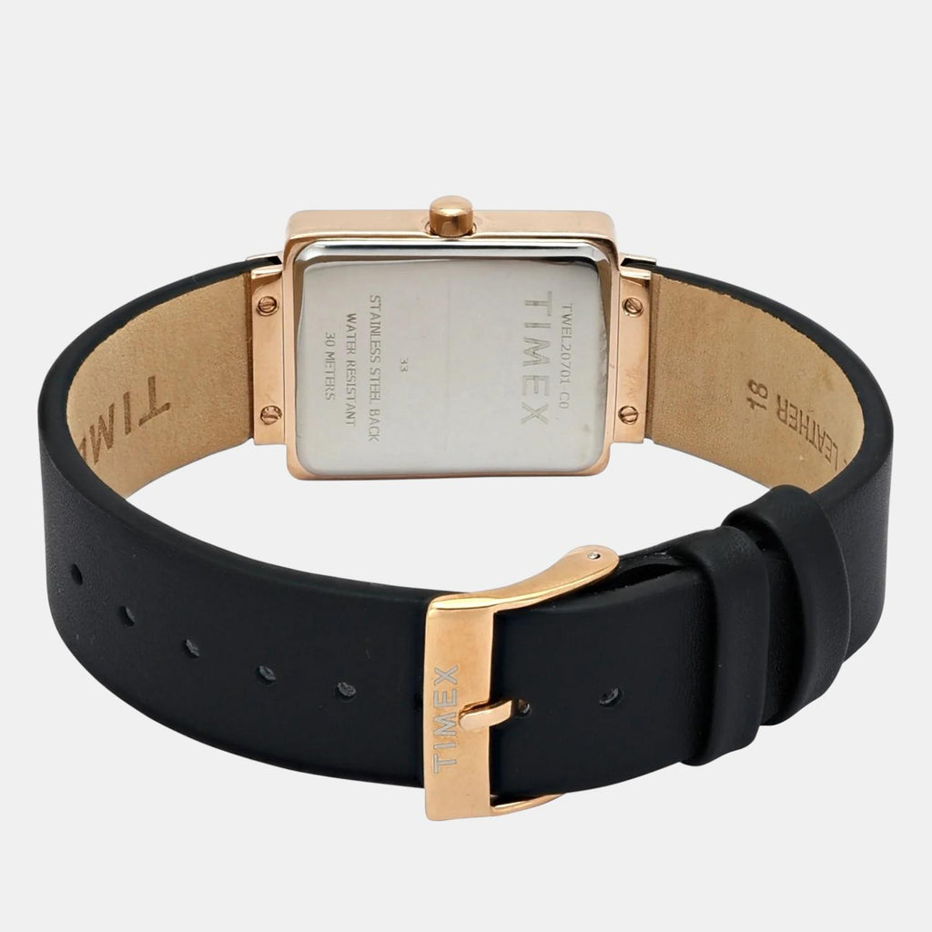 Fashion Women Quartz Black Dial Analog Leather Watch TWEL20701