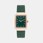 Fashion Women Quartz Green Dial Analog Leather Watch TWEL20702