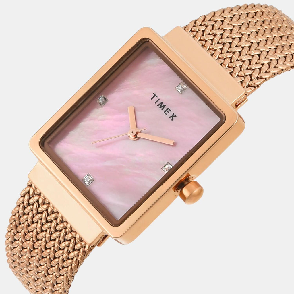 Fashion Women Quartz Mother Of Pearl Dial Analog Stainless Steel Watch TWEL20704