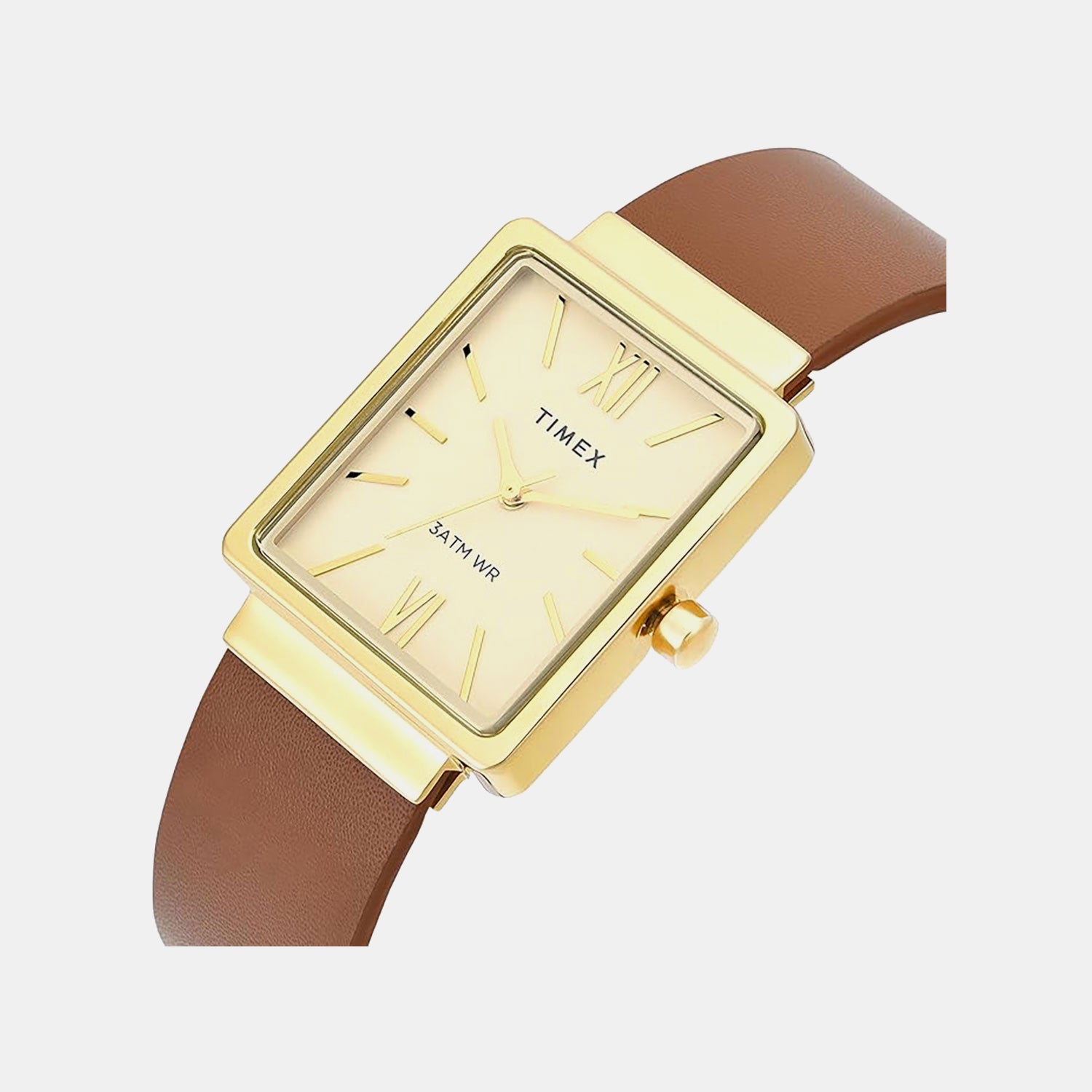 Fashion Women Quartz Champagne Dial Analog Leather Watch TWEL20707