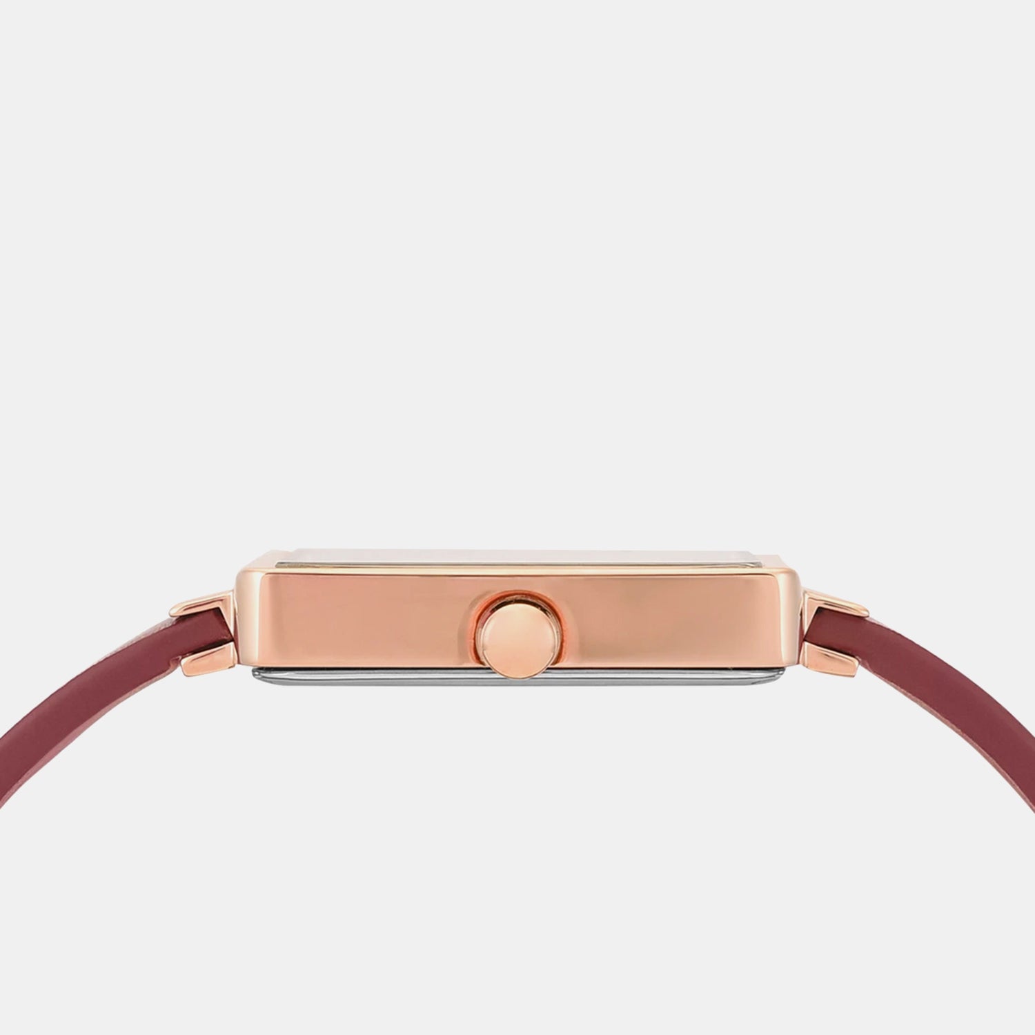 Fashion Women Quartz Rose Gold Dial Analog Leather Watch TWEL20708