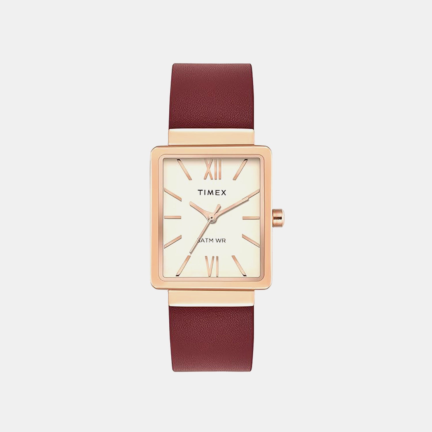Fashion Women Quartz Rose Gold Dial Analog Leather Watch TWEL20708