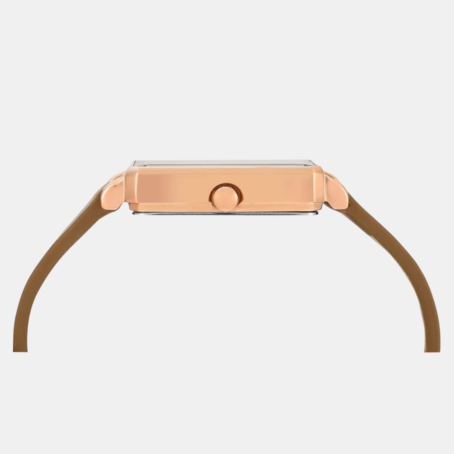 Fashion Women Quartz White Dial Analog Leather Watch TWEL20800