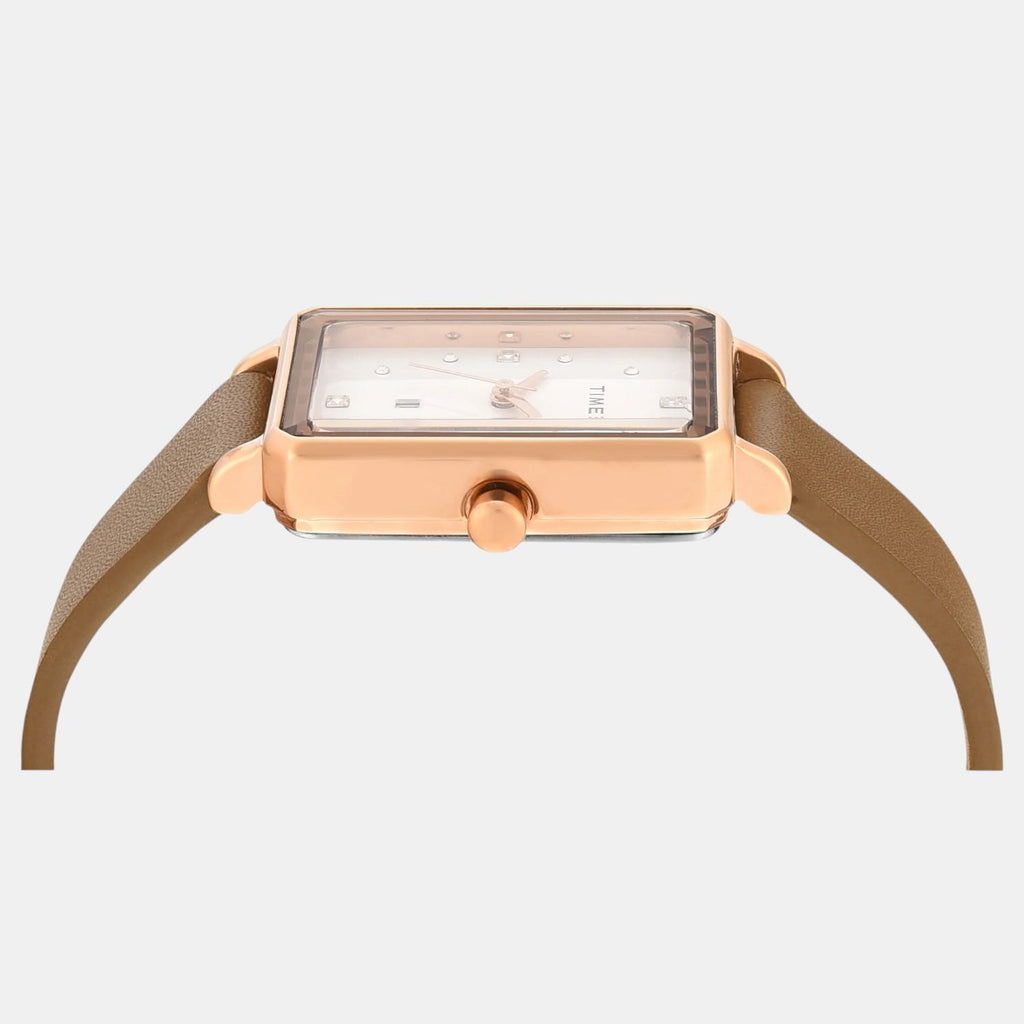 Fashion Women Quartz White Dial Analog Leather Watch TWEL20800