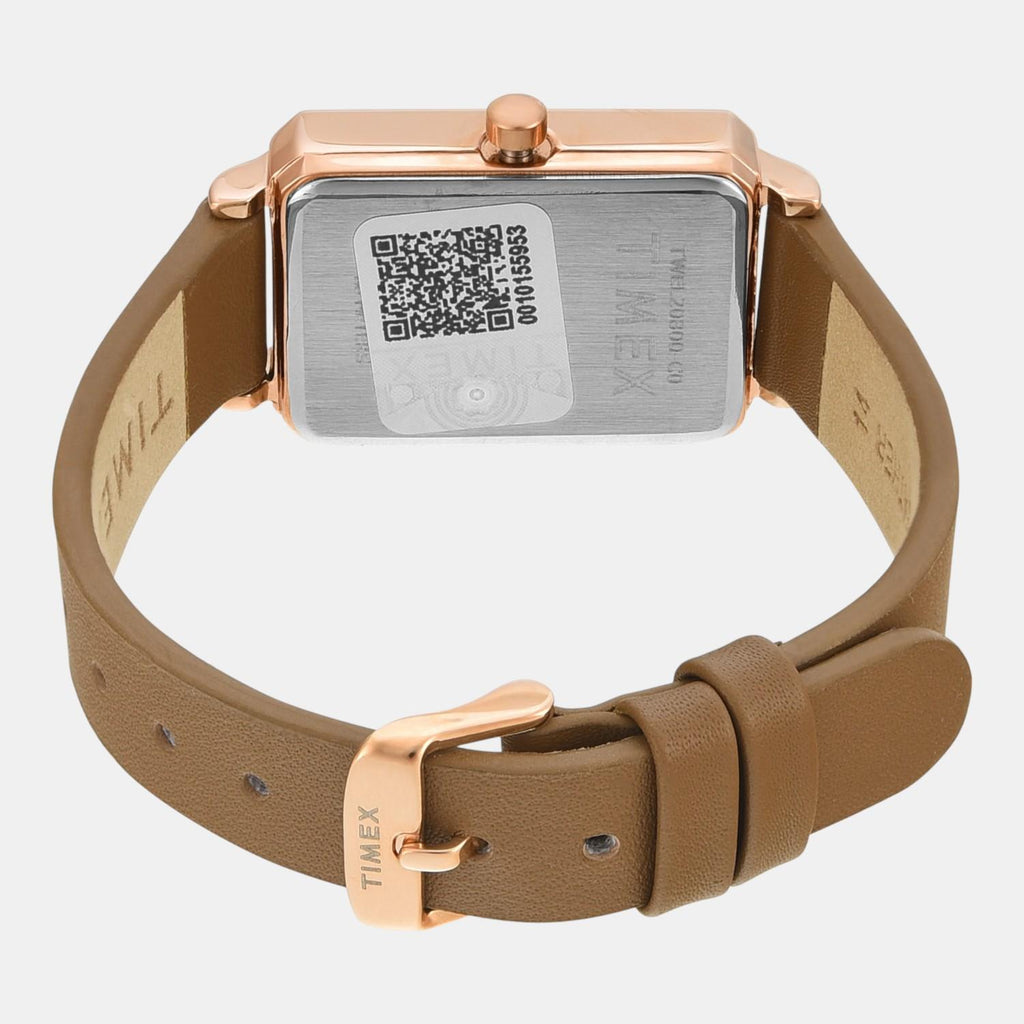 Fashion Women Quartz White Dial Analog Leather Watch TWEL20800