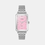 Fashion Women Quartz Pink Dial Analog Stainless Steel Watch TWEL20801