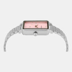 Fashion Women Quartz Pink Dial Analog Stainless Steel Watch TWEL20801