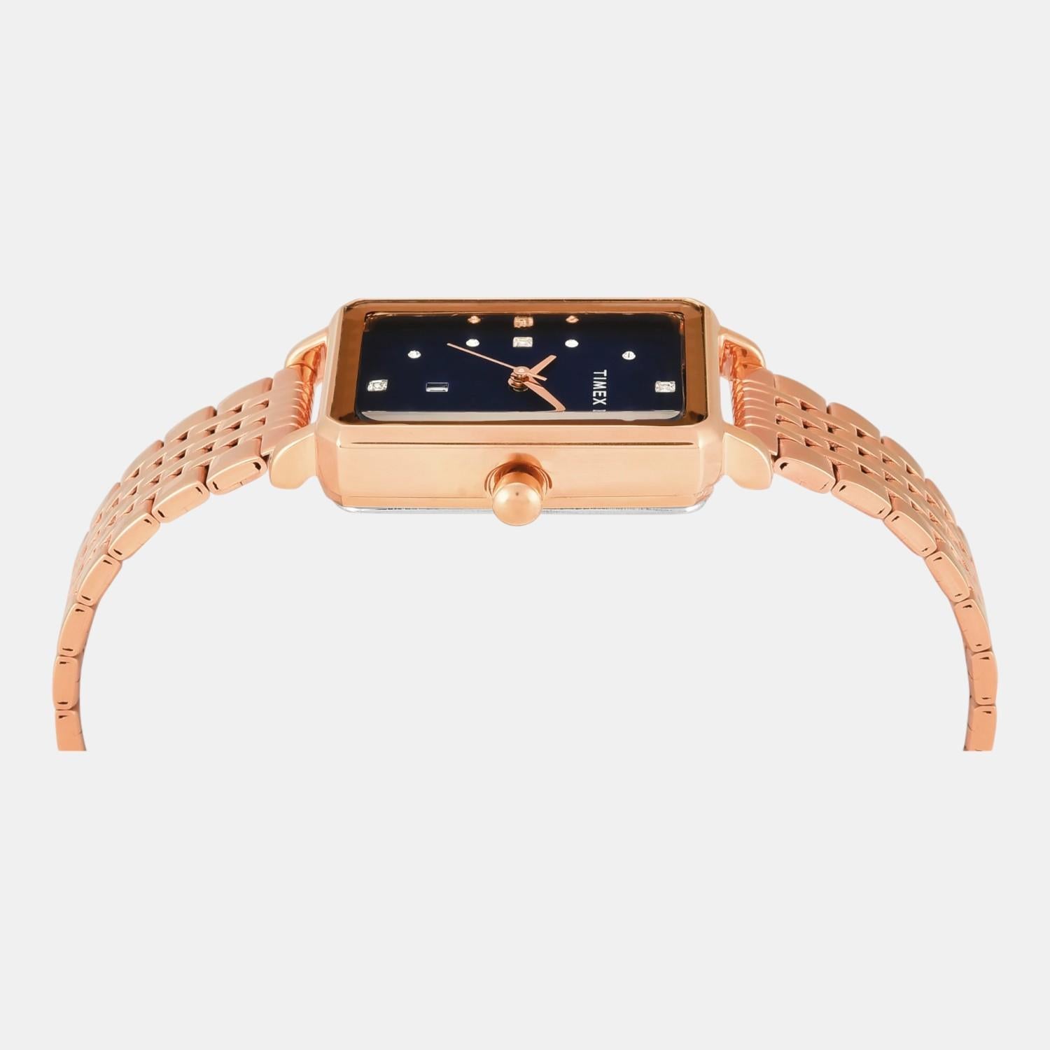 Fashion Women Quartz Blue Dial Analog Stainless Steel Watch TWEL20803