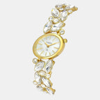 Fria Women Quartz Mother Of Pearl Dial Analog Brass Watch TWEL20901