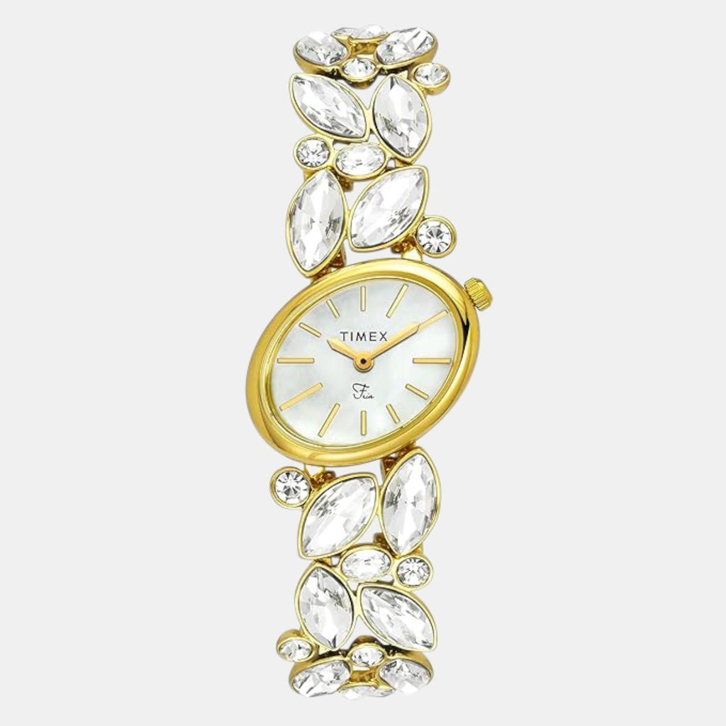 Fria Women Quartz Mother Of Pearl Dial Analog Brass Watch TWEL20901
