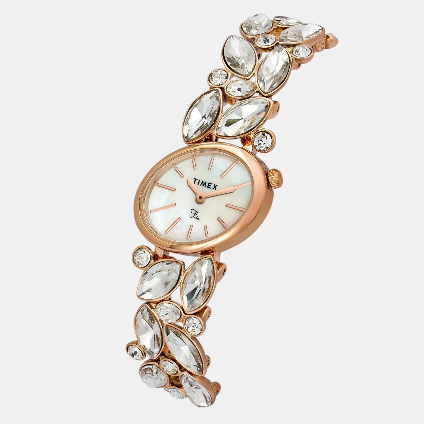 Fria Women Quartz Mother Of Pearl Dial Analog Brass Watch TWEL20902