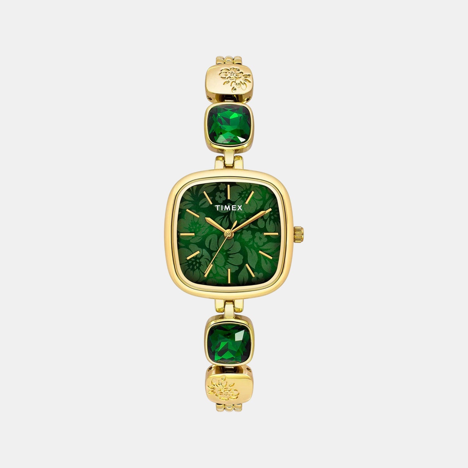 Fria Women Quartz Green Dial Analog Brass Watch TWEL21000