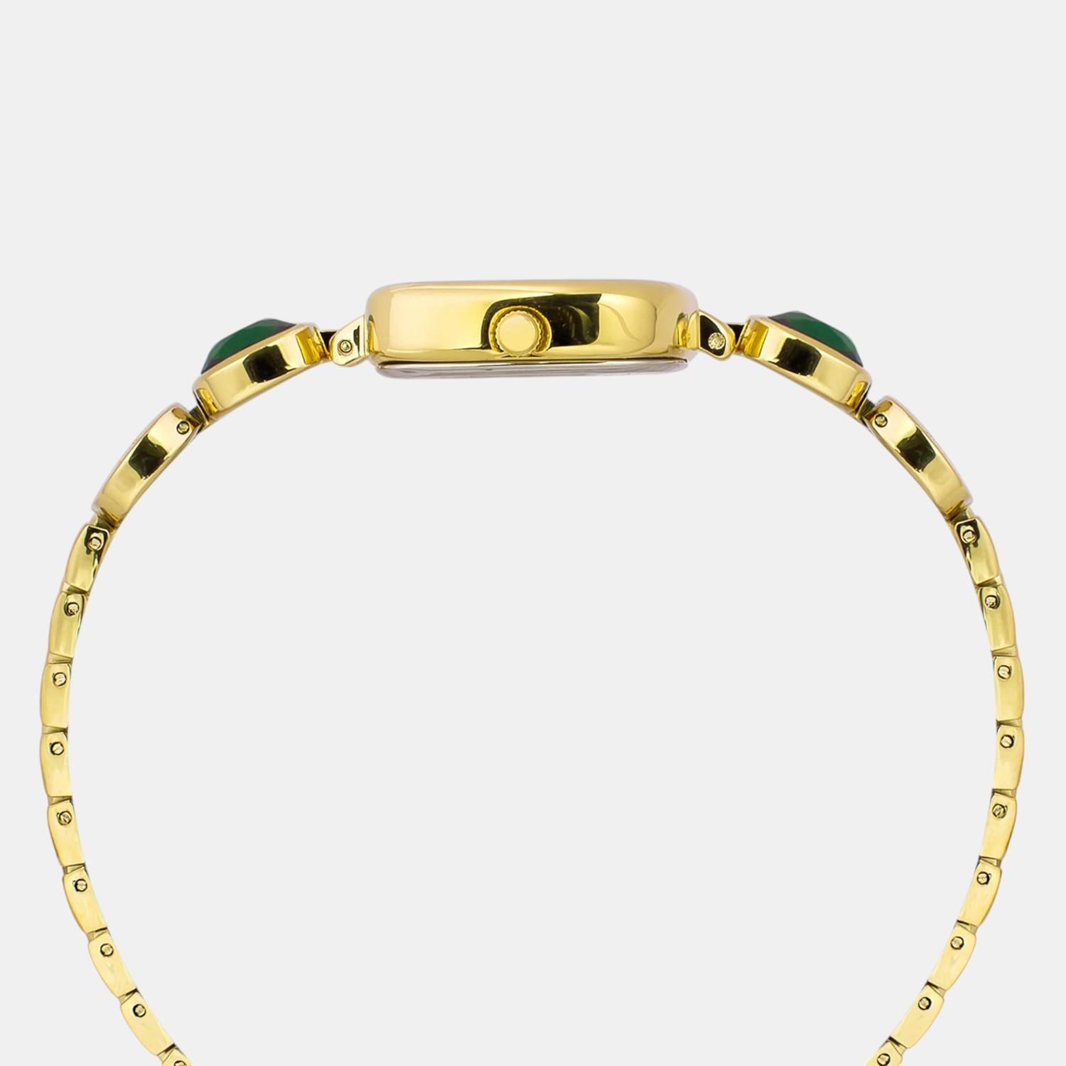 Fria Women Quartz Green Dial Analog Brass Watch TWEL21000