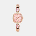 Fria Women Quartz Pink Dial Analog Brass Watch TWEL21002