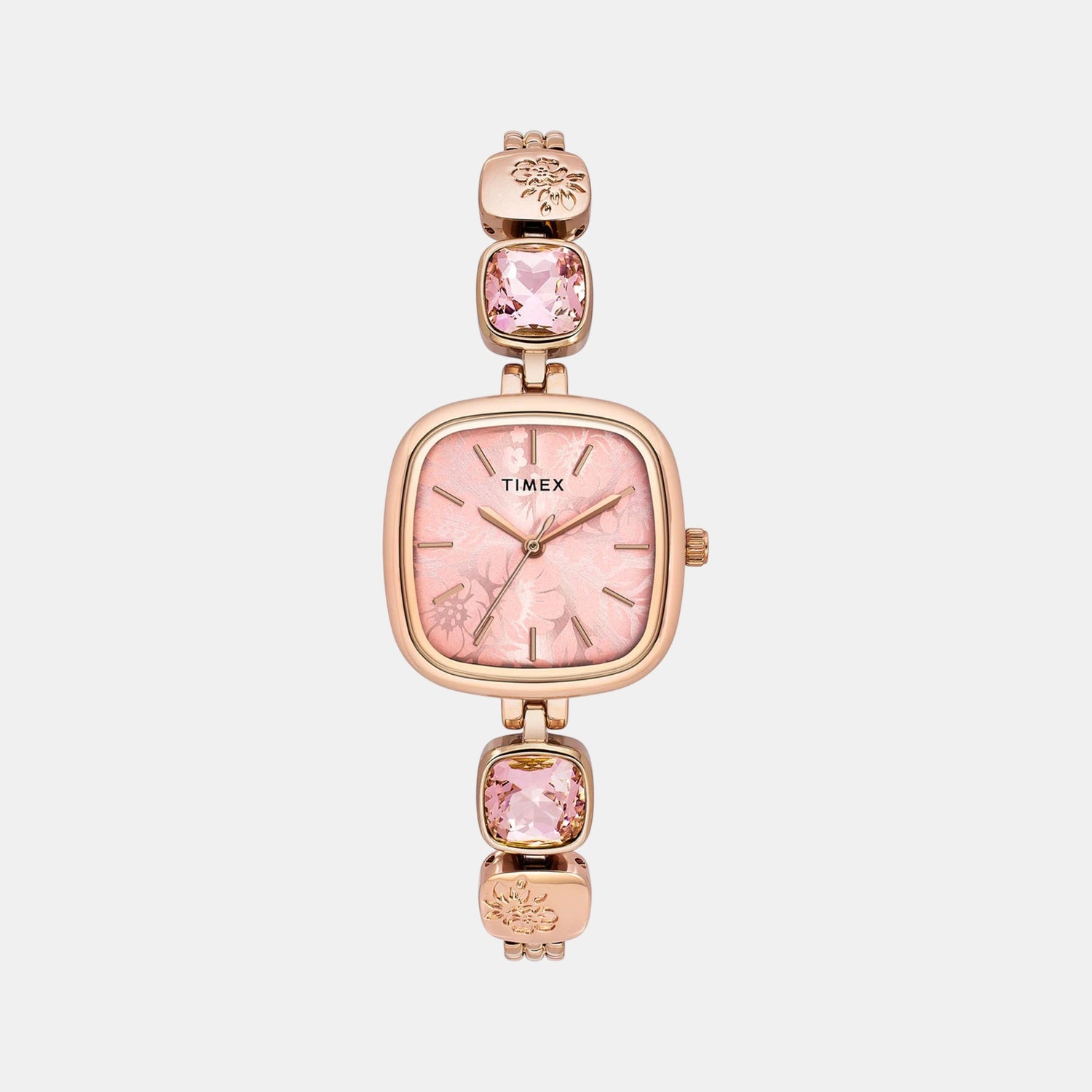 Fria Women Quartz Pink Dial Analog Brass Watch TWEL21002