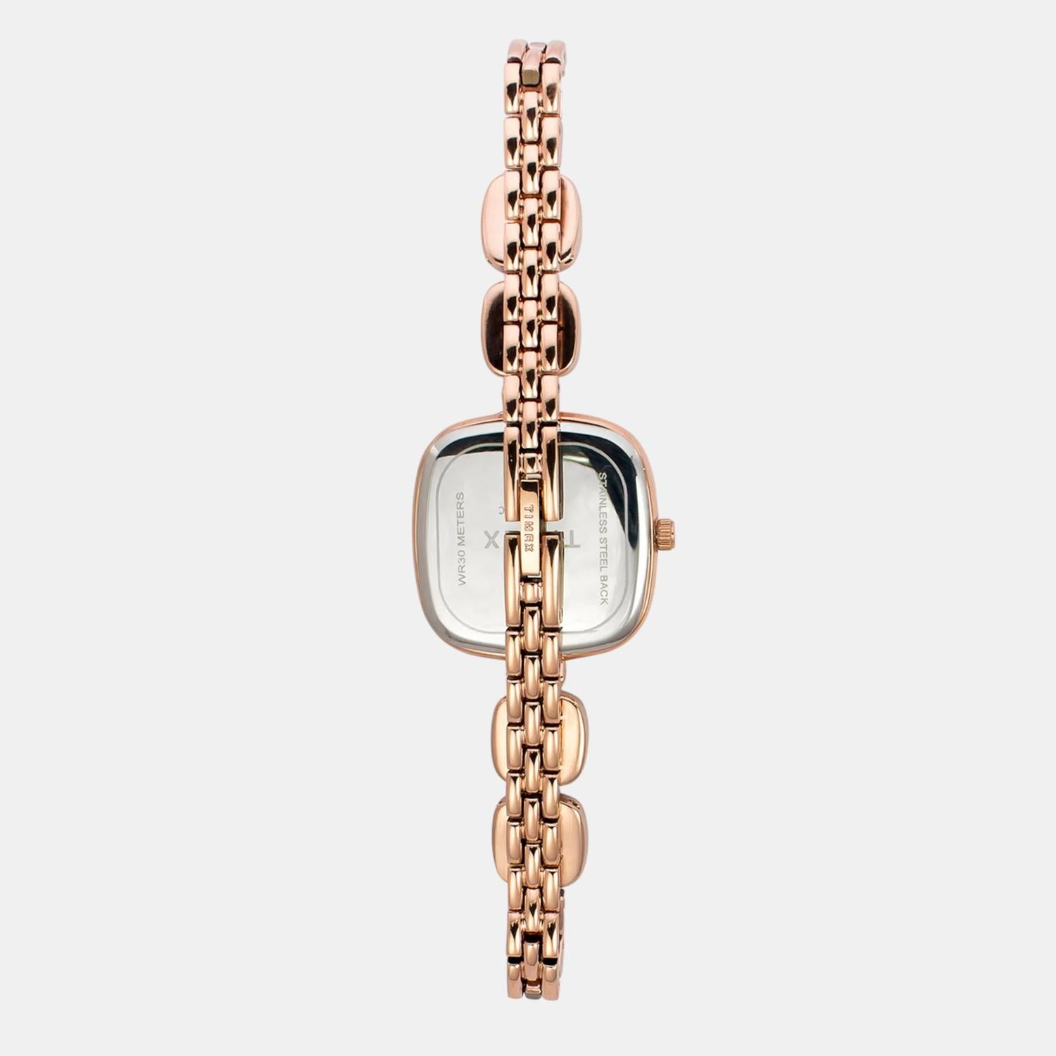 Fria Women Quartz Pink Dial Analog Brass Watch TWEL21002