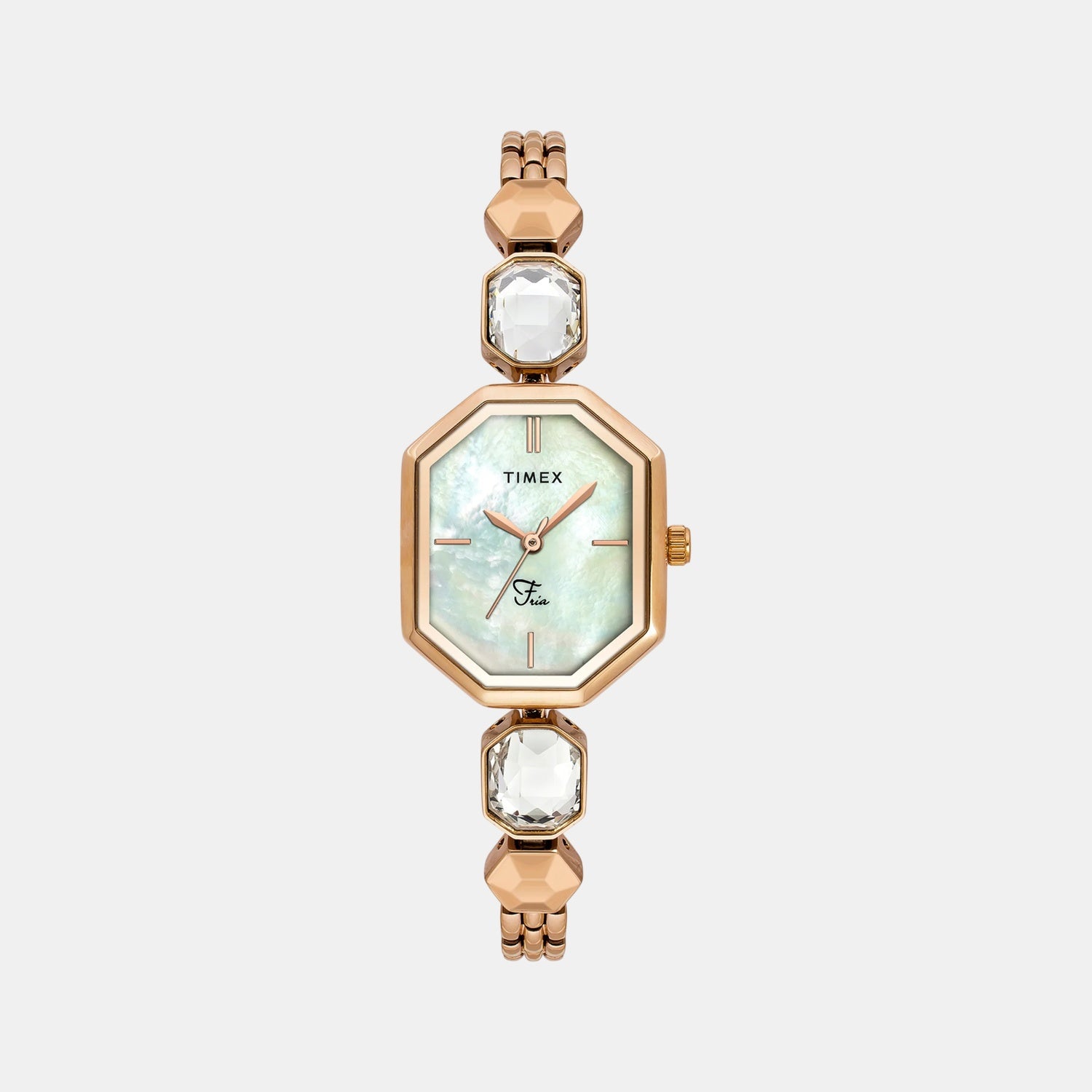 Fria Women Quartz Mother Of Pearl Dial Analog Brass Watch TWEL21101